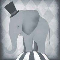 Circus Elephant Gray Fine Art Print
