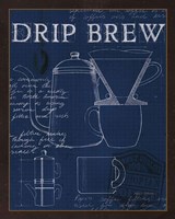Coffee Blueprint III Indigo Fine Art Print