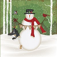 Jolly Snowman Framed Print
