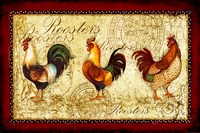 Rooster Trio Fine Art Print