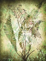 Organic Greenery in Damask II Fine Art Print