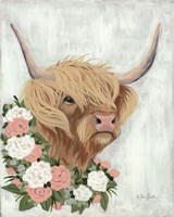 Floral Highlander Cow Fine Art Print