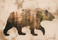 Brown Woods Bear Silhouette Fine Art Print