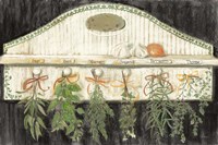 Herbs on Pegs Black Fine Art Print