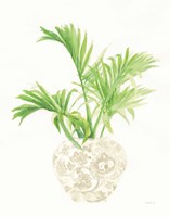 Palm Chinoiserie II Cream Framed Print