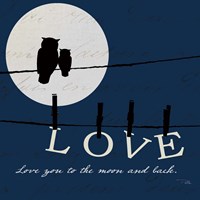 Moon Love I Indigo Fine Art Print