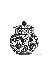 Chinoiserie II v2 Black Fine Art Print
