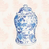 Ginger Jar VI Coral No Border Fine Art Print