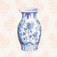 Ginger Jar II Coral No Border Fine Art Print