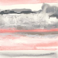 Charcoal and Coral I Fine Art Print