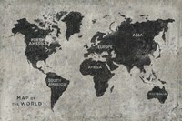 Grunge World Map Fine Art Print