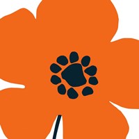 Pop Art Floral I Orange Framed Print