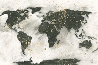 World Map Gold Speckle Fine Art Print