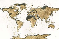 World Map Gold Leaf Fine Art Print