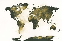 World Map Gold Dust Fine Art Print