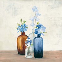 Windowsill Garden II Blue Fine Art Print