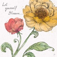 Blossom Sketches III Words Color Fine Art Print