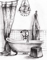 Elegant Bath II BW Crop Fine Art Print