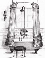 Elegant Bath I BW Crop Fine Art Print