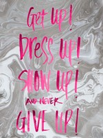 Never Give Up Grey Marble Fine Art Print