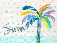 Swim Near the Palm Tree Fine Art Print