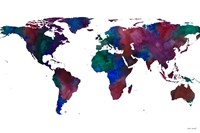 World Map Watercolor Fine Art Print