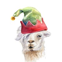 Christmas Hat Llama Fine Art Print