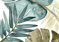 Teal Island Leaves Fine Art Print