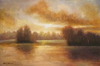 Golden Lake Glow I Fine Art Print