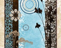 Blue Santorini Garden I Fine Art Print