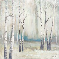 Watercolor December Birch I Fine Art Print