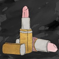 Lipstick Poppin' on Black Fine Art Print
