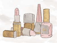 Pink Pastel Makeup Set Fine Art Print