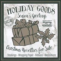 Taupe Christmas Sign III Fine Art Print