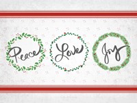 Holly Wreath Trio Fine Art Print