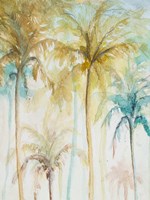 Watercolor Palms in Blue II Framed Print
