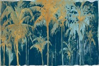Teal and Gold Palms Fine Art Print