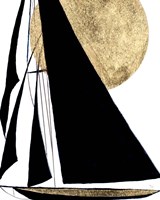 Midnight Black Sailing Framed Print