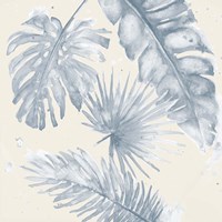 Indigo Palms on Beige I Framed Print