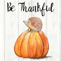 Be Thankful Harvest Hedgehog II Framed Print