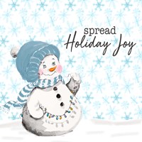 Blue Whimsical Christmas IV Framed Print