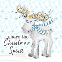 Blue Whimsical Christmas II Fine Art Print