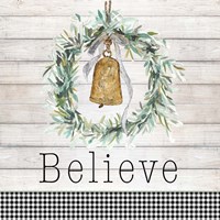 Believe Bell Wreath Fine Art Print