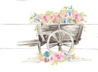 Wood Cart Floral Fine Art Print