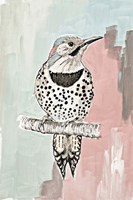 Beige Woodpecker I Framed Print