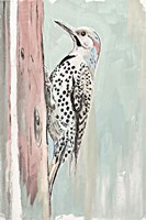 Beige Woodpecker II Framed Print