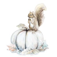 Squirrel and Pumpkin II Fine Art Print