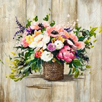 Basket with Flowers Fine Art Print