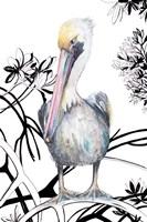 Pelican on Branch I Fine Art Print