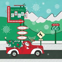 Retro Santa Driving II Framed Print
